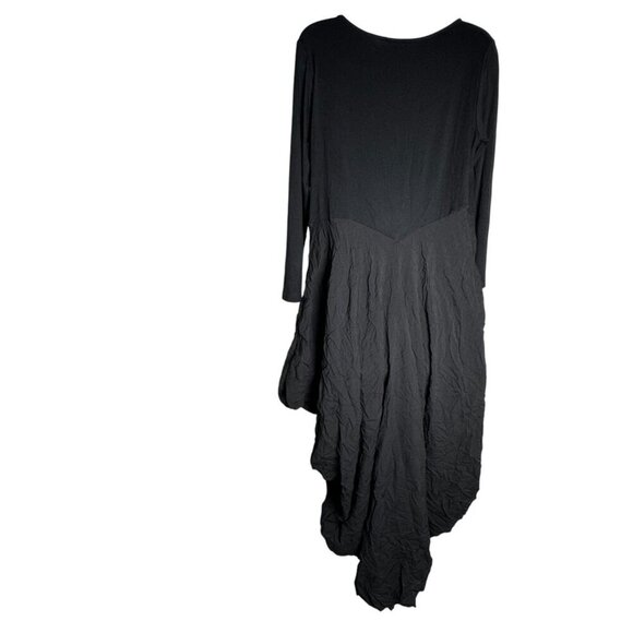 COMFY USA Size Medium Midi Dress  Balloon Crinkled Hem artsy Lagenlook - Picture 5 of 8